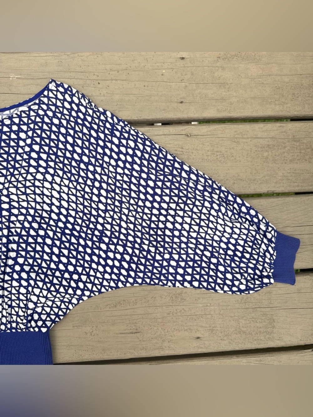 Maeve by Anthropologie Gemma Blue and White Geometric Print Dress size S - Picture 6 of 16